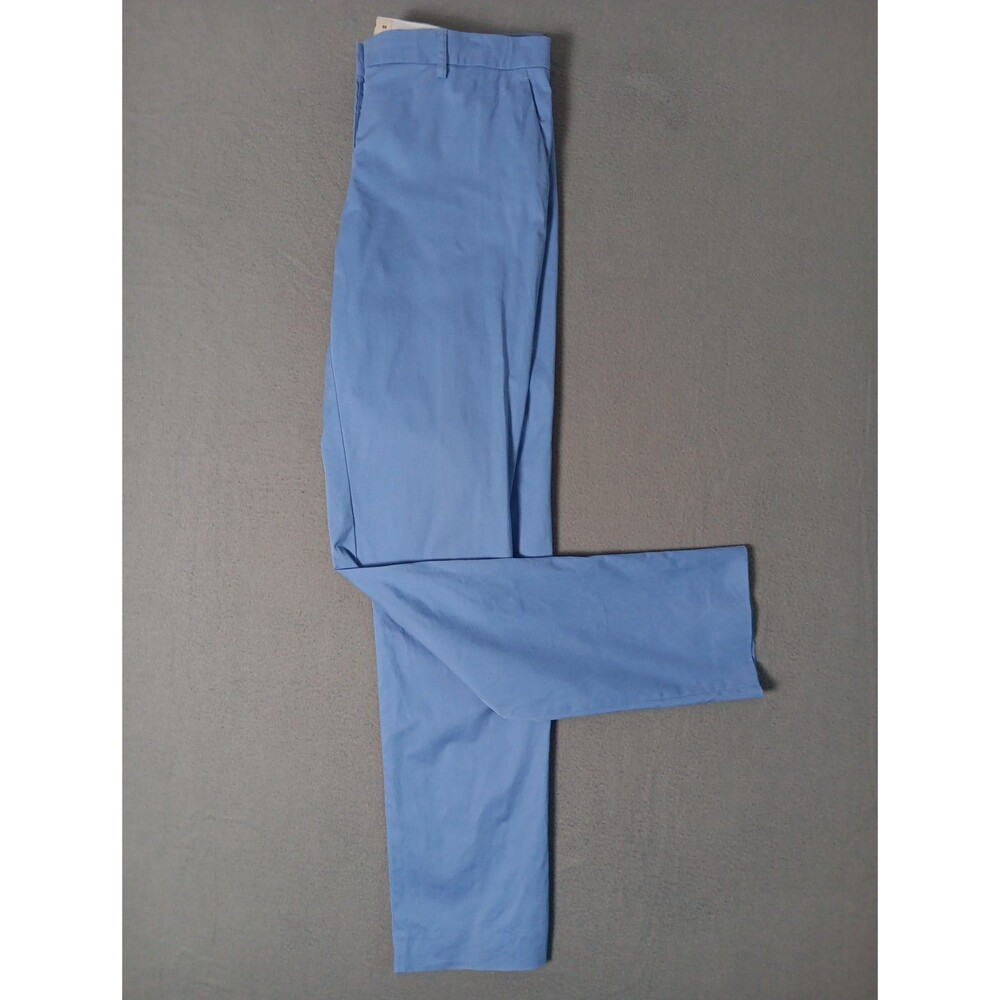 Etro Milano Blue Cotton Wool Flat Front Men’s Trouser Size 44